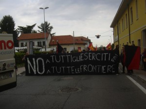 Antimilitaristische Aktion in Casella, Italien